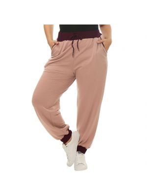 Women's Plus Size Drawstring Waist Contrast Color Jogger Pants