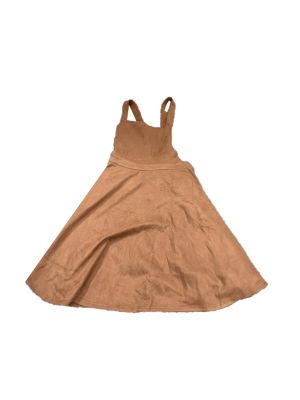Plus Size Pinafore Overall Dress for Women Sleeveless Adjustable Strap Casual Vintage  Faux Suede Dresses with Pockets