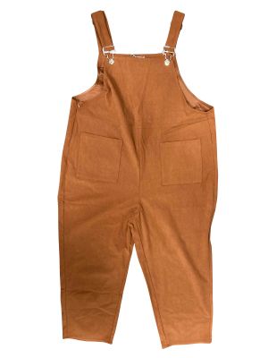 Plus Size Women's Corduroy Overalls Adjustable Straps Overall Fashion Jumpsuit with Pockets