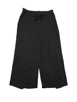 Womens Plus Size Boho Split Wide Leg Pants Tie Knot High Waist Palazzo Vacation Beach Trousers