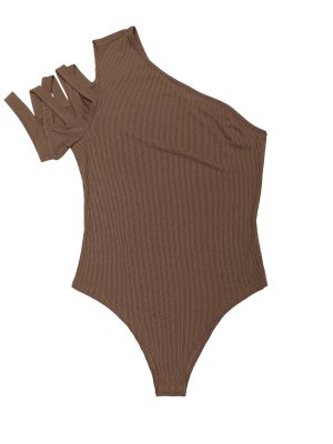 Plus Size Bodysuits for Women Sexy One Shoulder Off Sleeveless Body Suit Romper Bodysuit Tank Tops