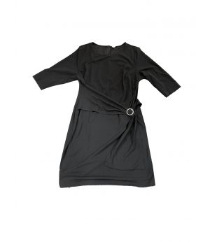 Plus Size Evening Pencil Dress for Women 3/4 Sleeve Crew Neck Dresses Business Cocktail Party with Revomable Rhinestone